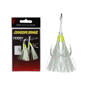  Noeby Jigging Hook Lj20 4/0 Assist Glow 2 Pcs