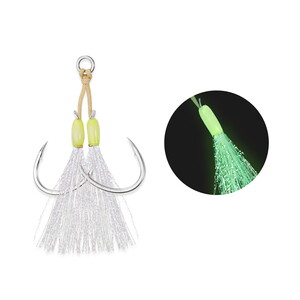  Noeby Jigging Hook-C 1/0 Assist Glow 2 Pcs